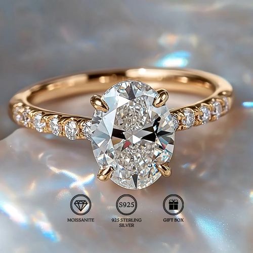 S925 silver 3-carat moissanite ring