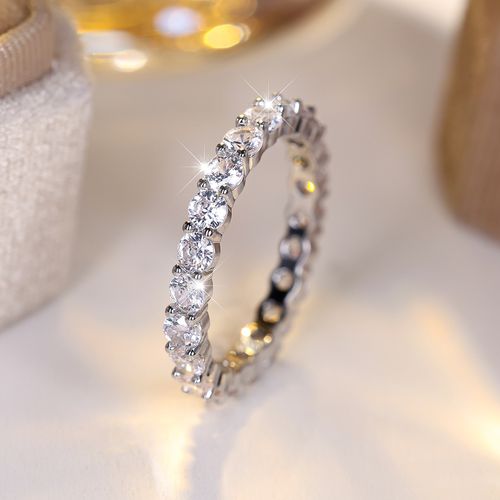 Simulated zircon starry sky ring