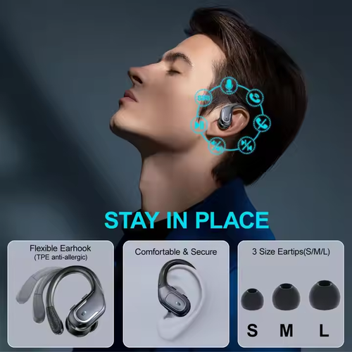 Hanging Ear Style BT 5.3 Headset Ultra-long Time Sports Earbuds Original Noise Canceling Ear Wireless TWS Headphones