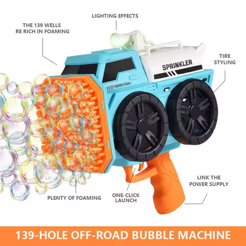 Large Size 139 Holes Electric Bubble Gun Toys Kids Summer Outdoor Soap Water Toys Automatic Bubble Blowing Machine Toy
