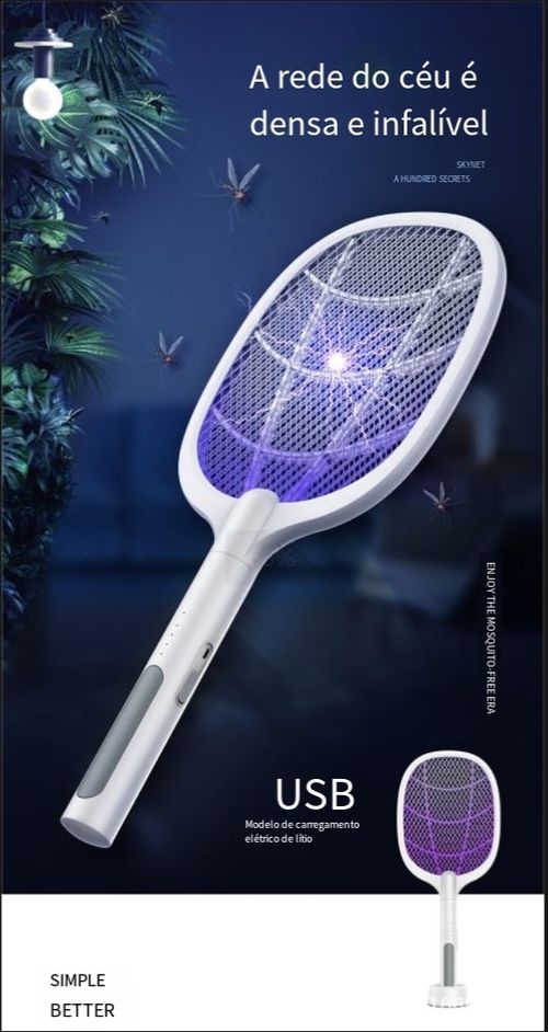 Mosquito elétrico raquete mosquito assassino lâmpada controle óptico inteligente mosquito elétrico raquete uv repelente de mosquito stand up desktop handheld