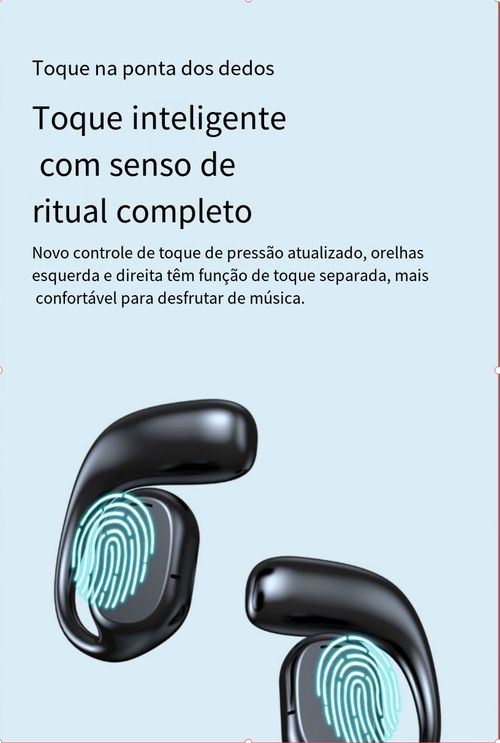 Bluetooth sem fio bluetooth fone de ouvido grande bateria display digital chamada condução óssea movimento pendurado fone de ouvido