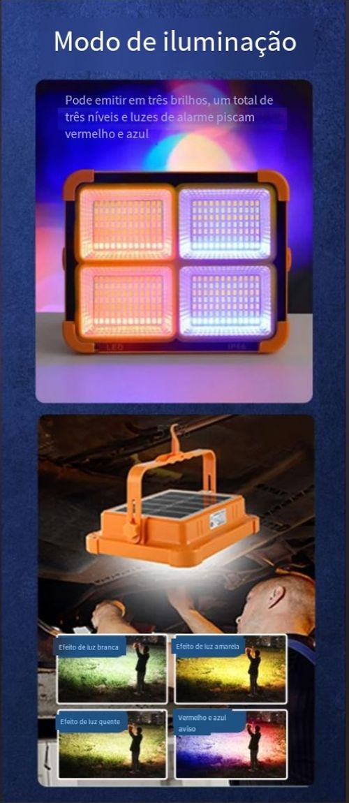 Multifuncional alta luz de emergência de lúmen ao ar livre lanterna recarregável diodo emissor de luz solar luz de acampamento portátil churrasqueira caminhadas