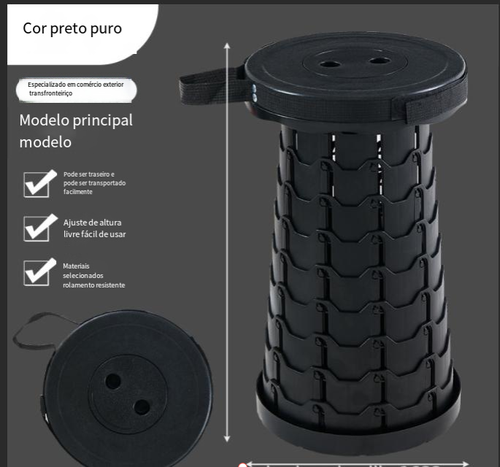 Tamborete de acampamento ao ar livre banco pequeno universal ajustável tamborete dobrável telescópico portátil