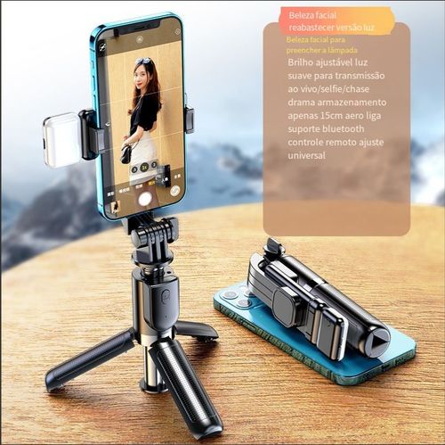 2025 novo multi-função selfie stick beleza estendida luz de enchimento controle remoto mesa ao vivo tripé retrátil selfie stick ao vivo