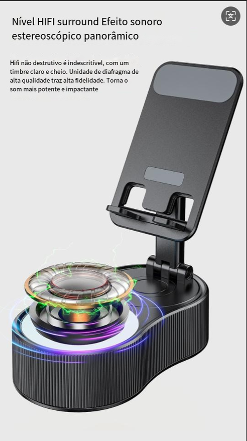 Sensor telefone suporte áudio casa inteligente sem fio bluetooth alto-falante escritório stand up tablet stand