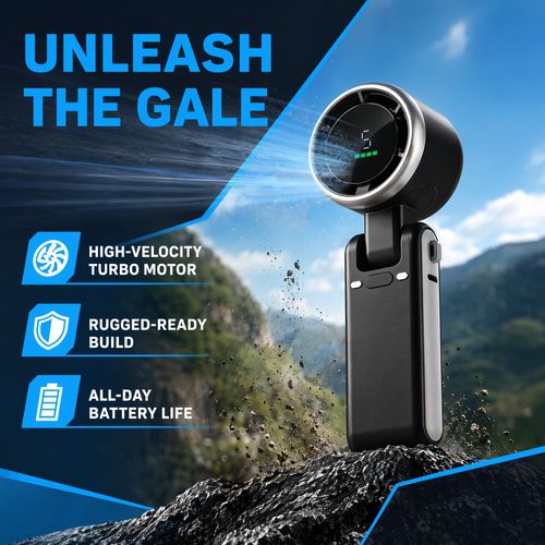 Portable Foldable Handheld Fan with LED Battery Display & Powerful Cooling