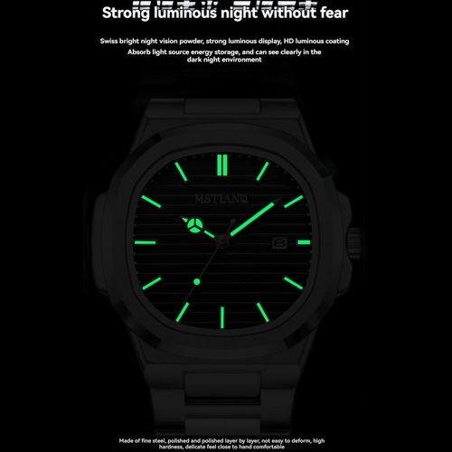 Buy a Watch, Get Jewelry Free: Stainless Steel Men's Watch – Luxurious, Elegant, Water-Resistant Square Men's Quartz Watch