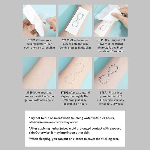 Herbal Body Stickers Temporary Tattoos Paper Tattoo Sheets Compass Anchor Design Waterproof Eco-Friendly Long-Lasting 15 Days