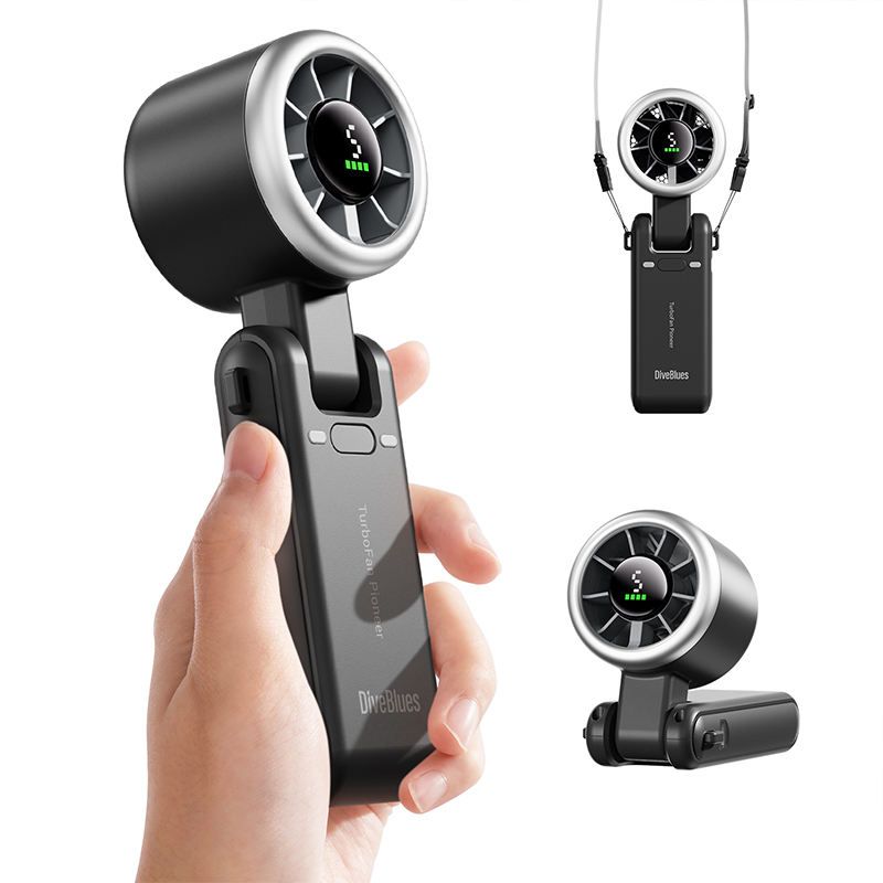 Summer Rechargeable Stand Fan Mini Cooling Personal Portable Handheld Turbo High Speed Black Mini Fan