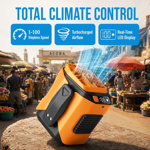 Portable Waist Clip Fan – 100-Speed Adjustable Hands-Free Powerful Cooling