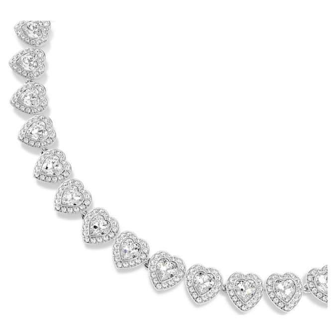 Fashionable Luxury Full-Diamond Heart-Shaped Necklace Crystal-Inlaid Style & Unisex Couple's Jewelry