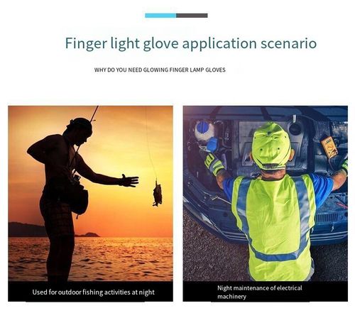 New LED Fingerless Gloves, designed for nighttime work and fishing Hands-free lighting device with built-in battery