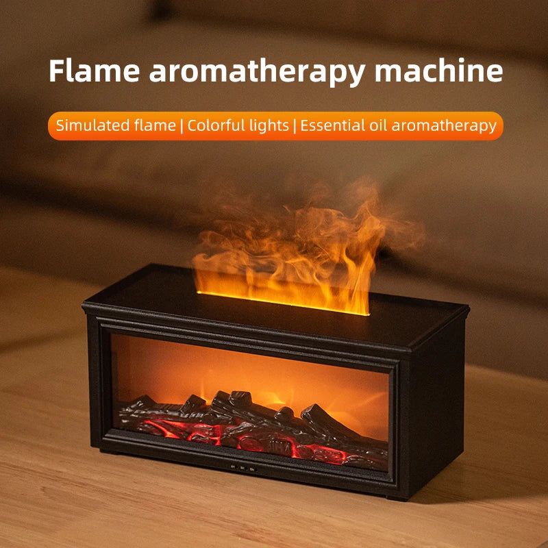 Flame Fireplace Aroma Diffuser Humidifier Night Light