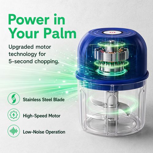 Mini Electric Food Chopper – Chop Garlic, Onion & Veggies in Seconds