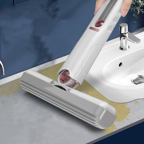 Foldable Mini Mop Portable Wet & Dry Use Strong Absorbent Sponge Sliding Wringing 70-80% Dehydration Rate for Desktop Cleaning