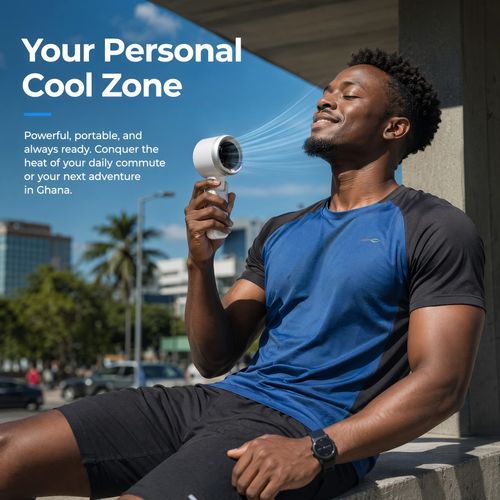 Portable Foldable Handheld Fan with LED Battery Display & Powerful Cooling
