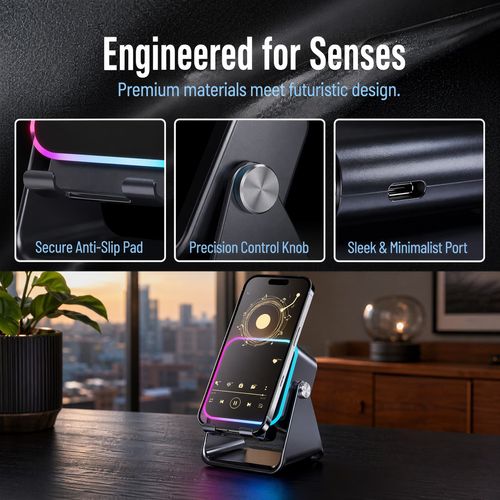 Smart Auto-Clamp Music Phone Holder for Safe Driving