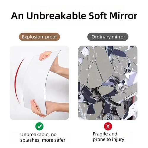 2026 New Model 2mm Thick Shatterproof Flexible Self-Adhesive Wall Mirror Film, suitable for home decor, walls, doors, and bathrooms