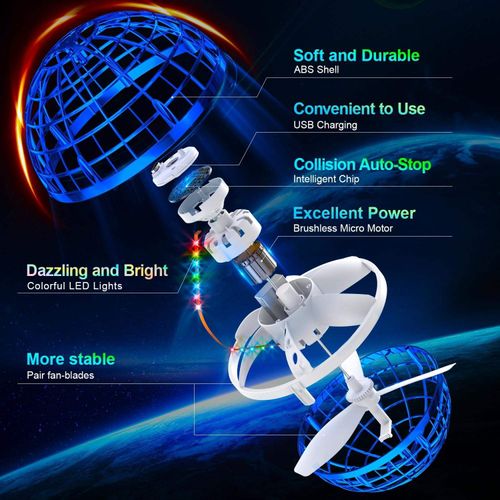 LED Flying Orb Hot Sale Magic Flying Spinner Boomerang Ball 360 Rotating Hover with Flying Ball Toy