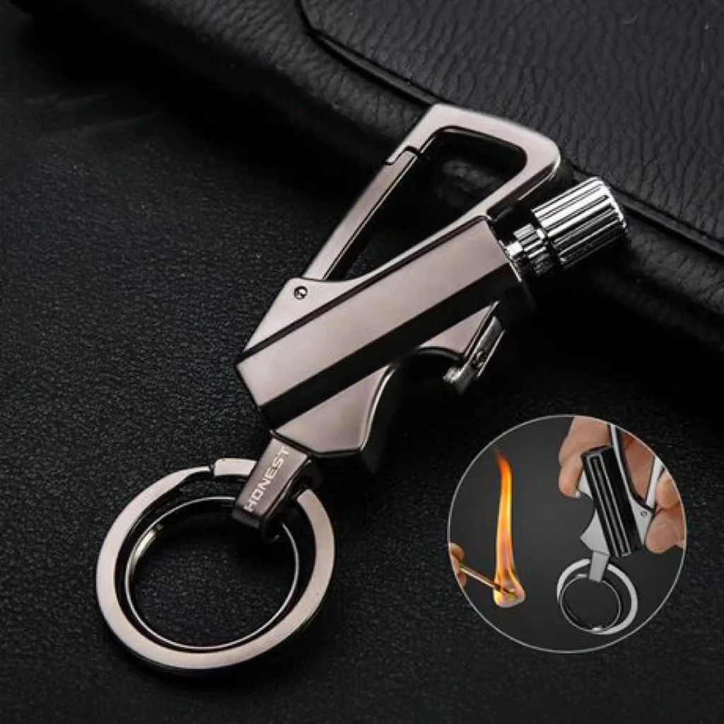 New Multi-function Oil Lighter Bottle Opener Metal Matchstick Match Keychain Outdoor Waterproof Kerosene Lighter