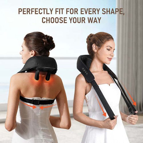 Portable Electric Hand Held Back Massage Devices for Neck and Shoulder Massager with Heat Neck Support for Travel Massage