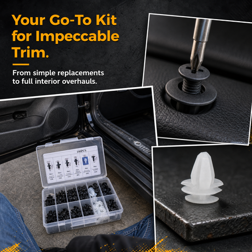 100PCS Universal Car Clip Kit – 6 Sizes Fit Most Cars & SUVs