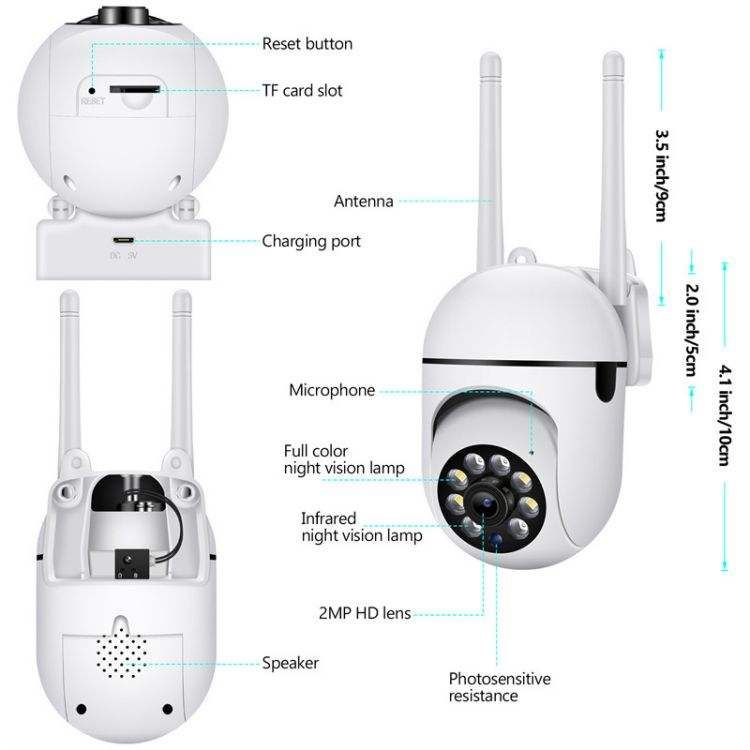 🔥🔥🔥Hot Sale: 50% Off! 1080p Mini Outdoor Wireless WiFi 360-Degree Panoramic IP Home Security Camera