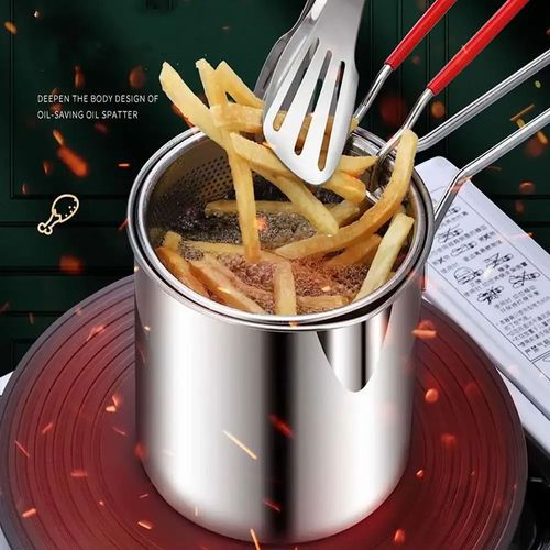 New 304 Stainless Steel Deep Fryer 5-Piece Fryer Set | Durable & Non-Toxic