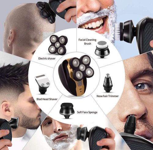 5 in 1 Premium Bald Head Electric Head Hair Shaver Micro Touch Titanium Floating Head Men Shaver