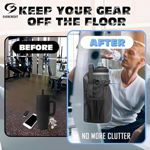 Magnet Gym Bag Sling Bottle with Magnetic Water Bottle Holder Gym Pouch Crossbody Bag for Travel Sports Work Fitness