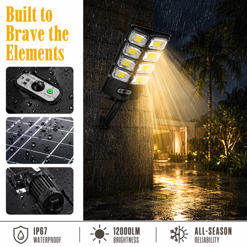 504 LED Super Bright Solar Security Light – 12000LM, Lights Up All Night