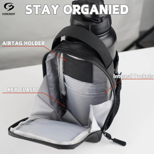 Magnet Gym Bag Sling Bottle with Magnetic Water Bottle Holder Gym Pouch Crossbody Bag for Travel Sports Work Fitness