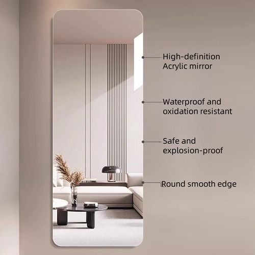 2026 New Model 2mm Thick Shatterproof Flexible Self-Adhesive Wall Mirror Film, suitable for home decor, walls, doors, and bathrooms