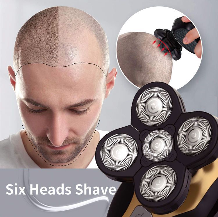 5 in 1 Premium Bald Head Electric Head Hair Shaver Micro Touch Titanium Floating Head Men Shaver
