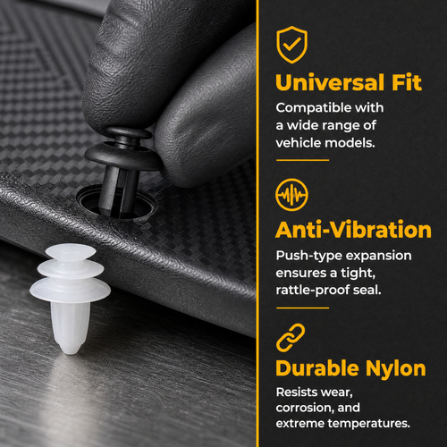 100PCS Universal Car Clip Kit – 6 Sizes Fit Most Cars & SUVs