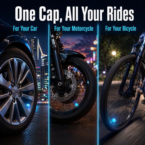 Luminous Valve Caps Fluorescent Green & Blue Night Glow Car, Motorcycle, Bicycle Wheel Styling Tyre Hub Luminous Cap Decor