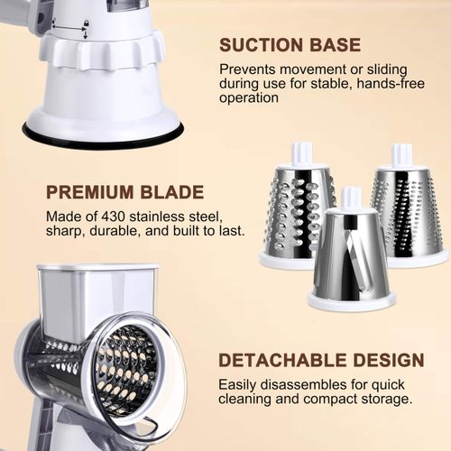 430 Stainless Steel Vegetable Cutter Round Rotating Cheese Grater Vegetable & Potato Cube Cutter Fruit & Vegetable Slicing Tool