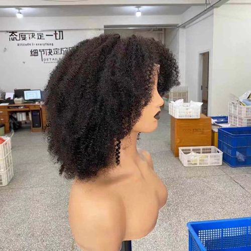 3pcs Afro Curly transparent full frontal wig 24''