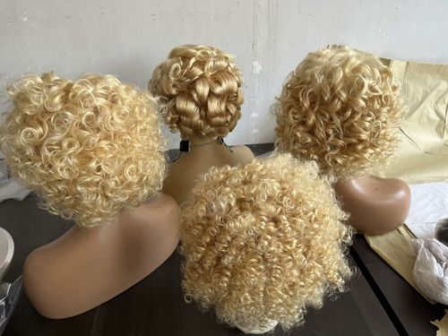 3pcs Platinum Blonde human hair bob wig 14''