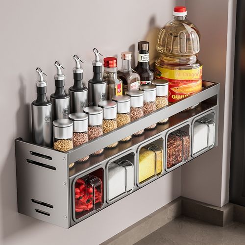 Porta-tempero de parede para cozinha que não necessita de furação