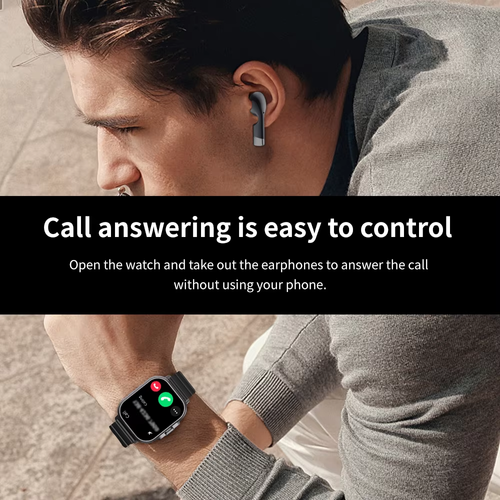 2-in-1 Smart Fitness Watch with Built-in TWS Earbuds