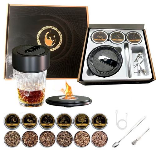 Rechargeable Electric Whiskey Smoker Kit Premium Gift Box