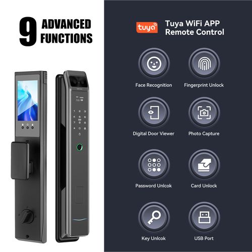 Smart Home Graffiti Aluminum‑Faced Digital Fingerprint Automatic Biometric Lock