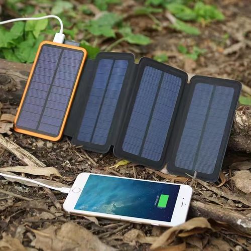 New 20000mAh Solar Power Bank with Built-in Cables & Wireless Charging Function