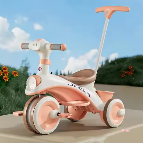 High-Quality Kids Ride-On Tricycle with Guardrail, Music & LED Lights