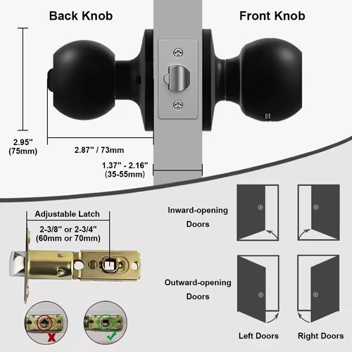 Smart Door Knob with Fingerprint Scanner, App & Physical Key Entry