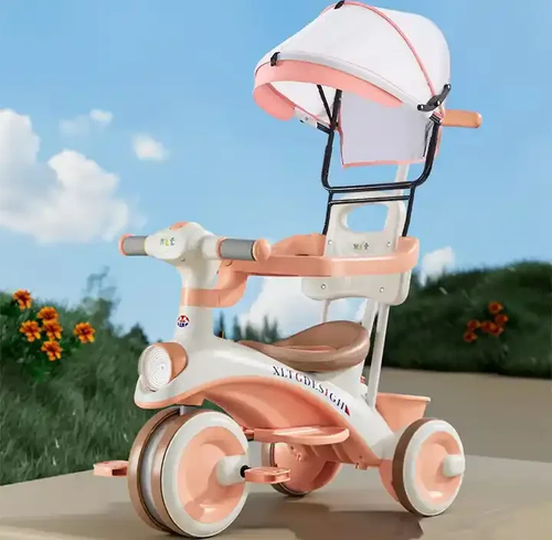 High-Quality Kids Ride-On Tricycle with Guardrail, Music & LED Lights