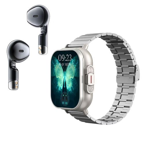 2-in-1 Smart Fitness Watch with Built-in TWS Earbuds