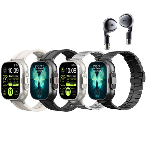 2-in-1 Smart Fitness Watch with Built-in TWS Earbuds